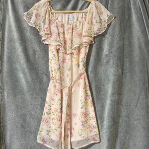 LIKE NEW OFF THE SHOULDER PINK FLORAL DRESS